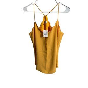 J.Crew Women’s Scalloped Strappy Tank Top Size 8 Safari Yellow